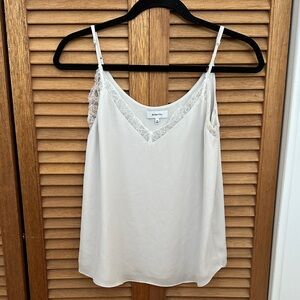 White Lace Trim Cami Top